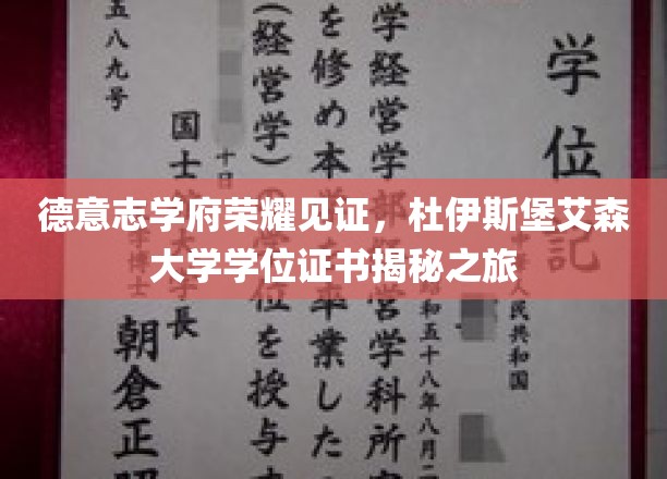 德国杜伊斯堡艾森大学，一探究竟的荣耀学位之旅
