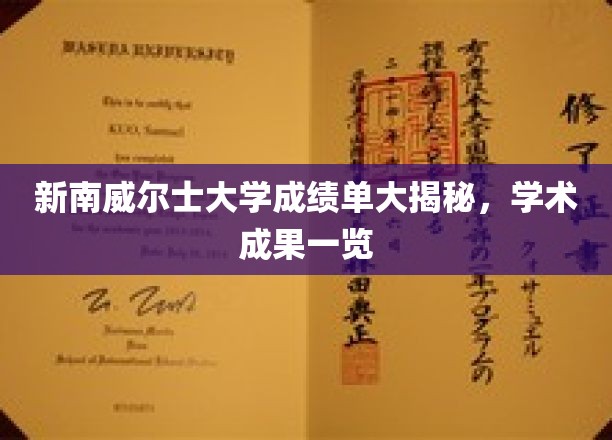 新南威尔士大学成绩单背后的学术风采全解析