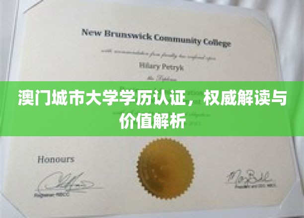 澳门城市大学学历认证，权威解读与价值剖析