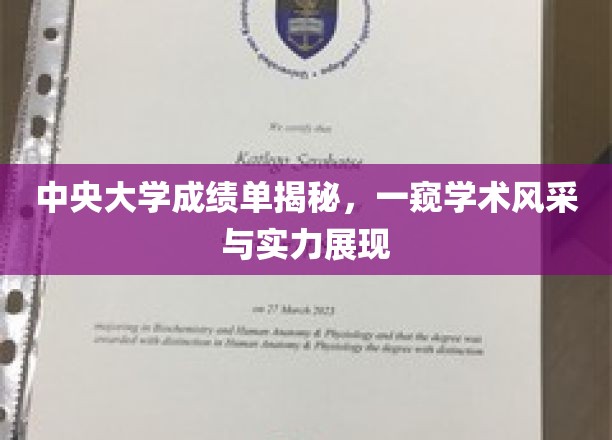 解码中央大学成绩单，揭秘学霸风采与学术实力大揭秘