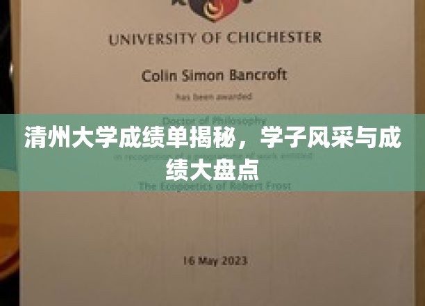 解码清州学子，成绩单背后的辉煌与风采展现