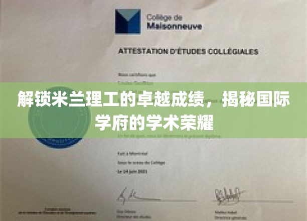 探索米兰理工的卓越成就，揭开国际学府的学术辉煌