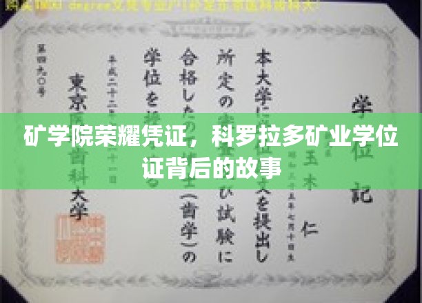 矿学院荣耀凭证，科罗拉多矿业学位证背后的故事