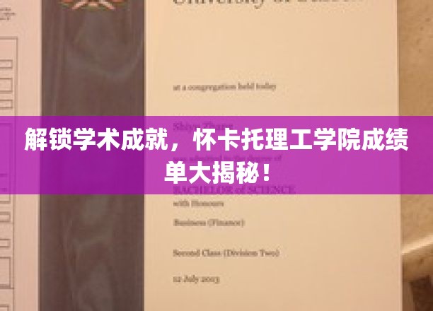 探秘学术巅峰，揭秘怀卡托理工学院亮眼成绩单背后的故事
