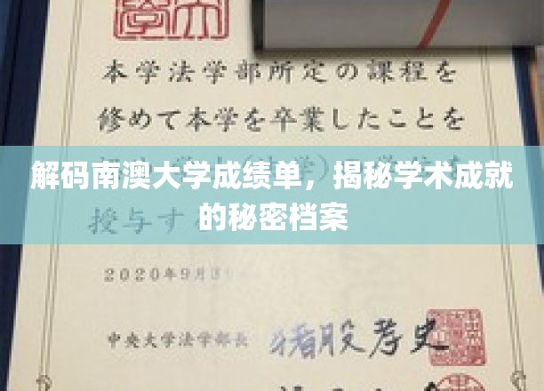 解锁南澳大学成绩单，探寻学术成就的隐藏密码