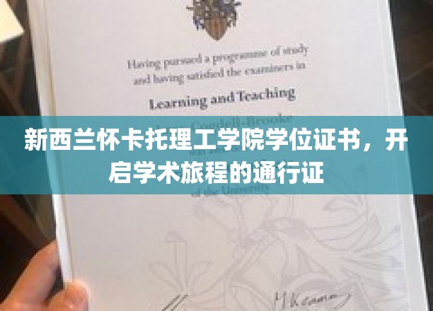 怀卡托理工学院学位，助力全球学子开启璀璨学术之路