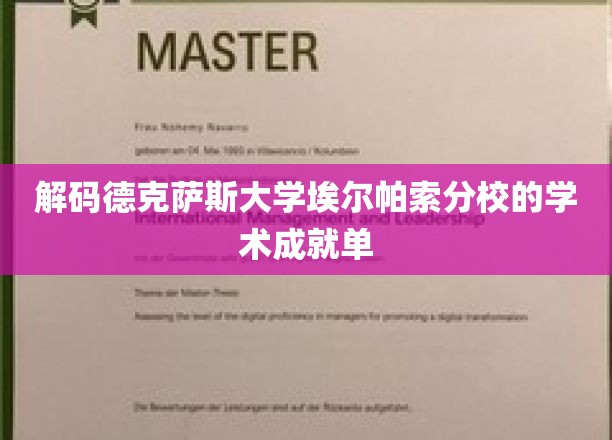 解锁德克萨斯大学埃尔帕索分校的学术辉煌之路