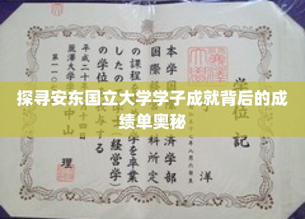 揭秘安东国立大学精英学子背后的辉煌成绩秘密