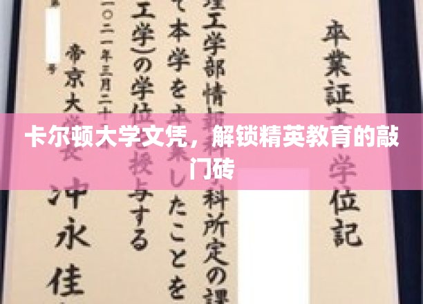 卡尔顿大学文凭，解锁精英教育的敲门砖