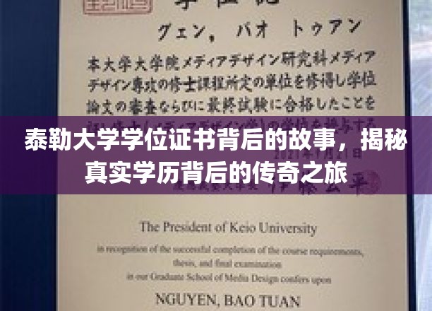 泰勒大学学位证书背后的故事，揭秘真实学历背后的传奇之旅