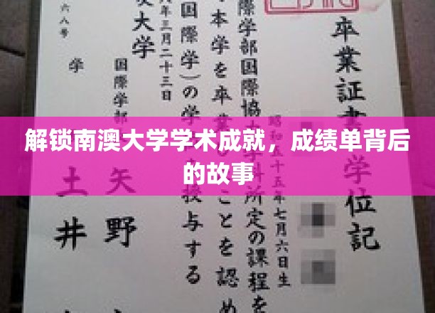 解锁南澳大学学术成就，成绩单背后的故事
