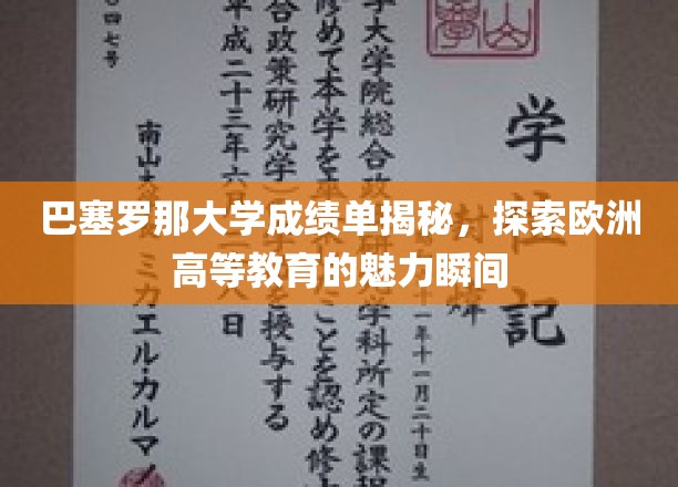 解锁巴塞罗那大学成绩单，一窥欧洲高等教育风采瞬间