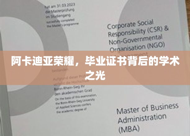 探寻阿卡迪亚荣耀，毕业证书映照下的璀璨学术风采
