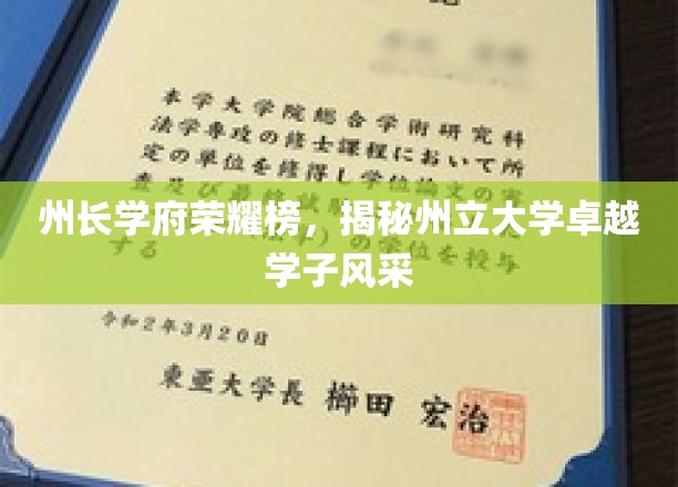 州立骄子风采展，学府荣耀榜上的州长学府精英掠影