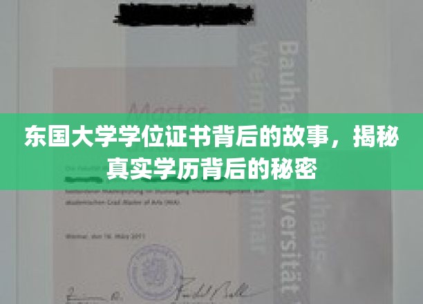东国大学学位证书背后的故事，揭秘真实学历背后的秘密