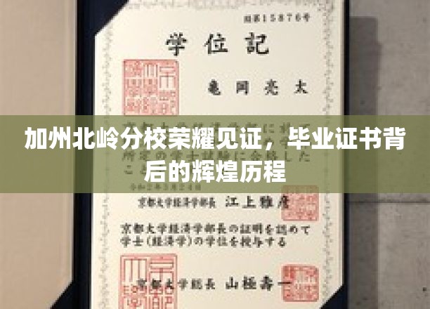 加州北岭分校荣耀见证，毕业证书背后的辉煌历程