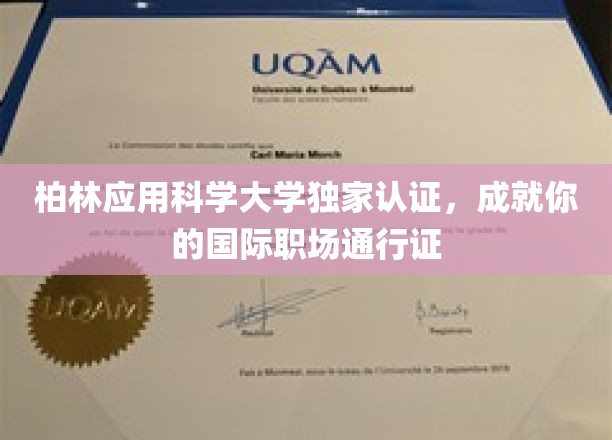 跨国职场精英之路，柏林应用科学大学认证，开启全球就业新篇章
