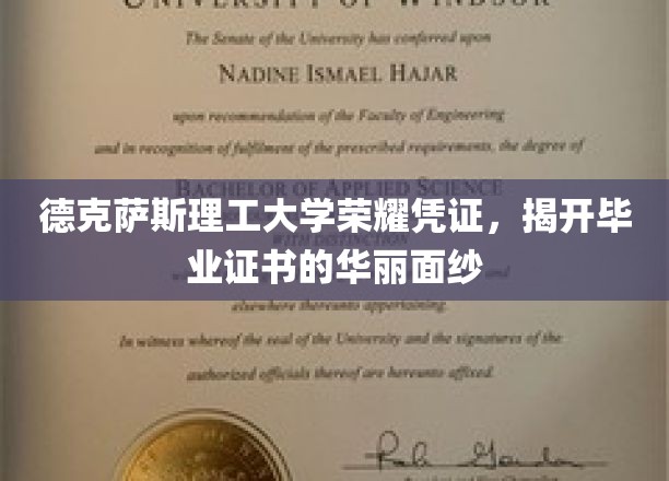 德克萨斯理工大学荣耀凭证，揭开毕业证书的华丽面纱