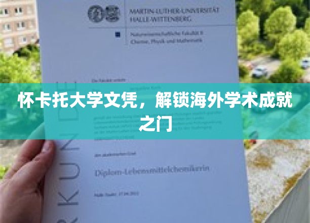 怀卡托大学文凭，开启全球学术成就的大门