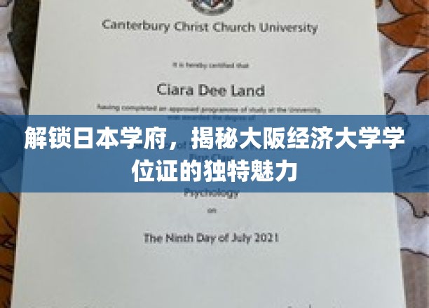 探寻大阪经济大学学位证的别样风采