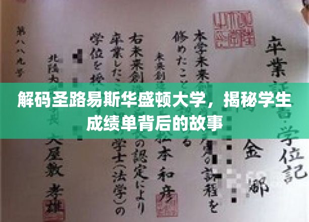 探寻圣路易斯华盛顿大学成绩单背后的独特奥秘