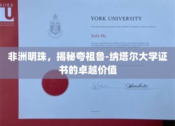 探寻非洲教育瑰宝，夸祖鲁-纳塔尔大学证书的非凡魅力