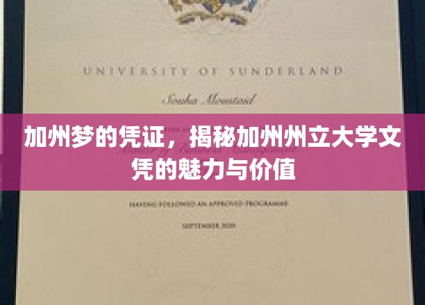 加州金校证，解码州大文凭的璀璨光环与无限潜能
