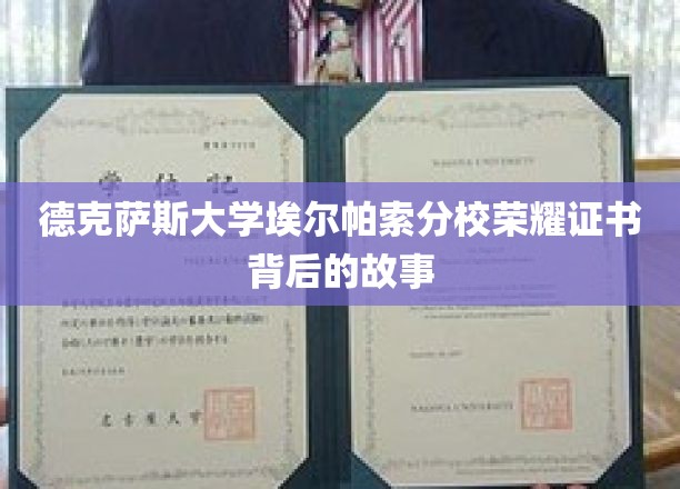 揭秘德克萨斯大学埃尔帕索分校荣耀证书背后的传奇故事