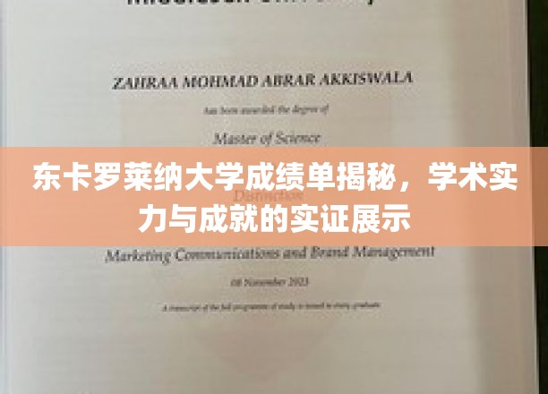 解码东卡罗莱纳大学，揭秘其卓越学术成就与卓越成绩单背后的实力