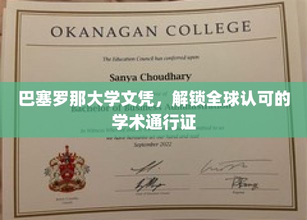 巴塞罗那大学文凭，开启全球认可的学术通行证