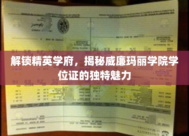 探索威廉玛丽学院学位证的神秘光环，精英学府的荣誉印记大揭秘