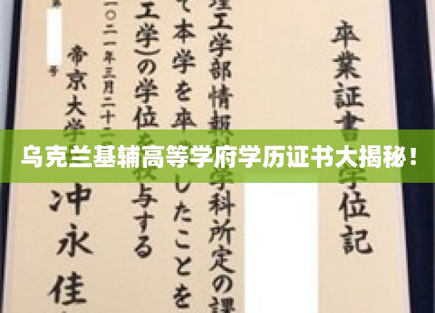 揭秘乌克兰基辅名校背后的学历证书之谜