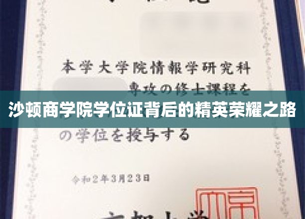 沙顿商学院荣耀证照背后的精英养成记