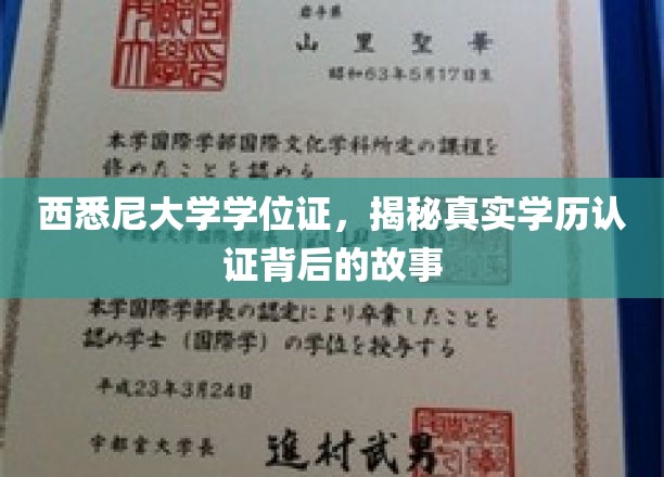 揭秘西悉尼大学学位证，学历认证背后的传奇故事