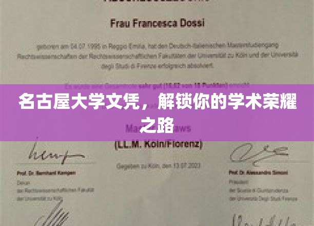 名古屋大学文凭，助你开启荣耀学术人生之旅