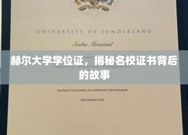 名校证书背后的秘密，赫尔大学学位证的传奇历程