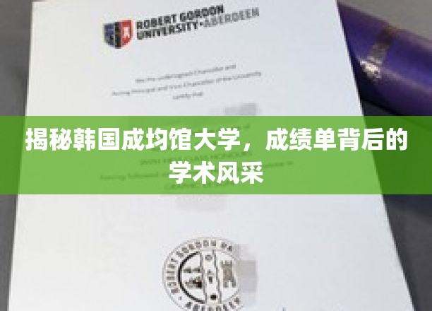 揭秘韩国成均馆大学，成绩单背后的学术风采