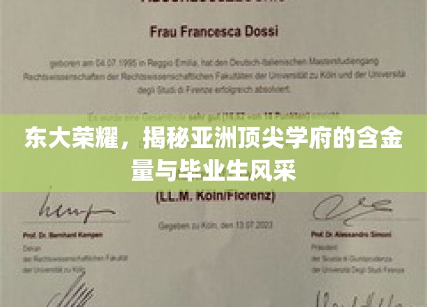 东大荣耀，揭秘亚洲顶尖学府的含金量与毕业生风采