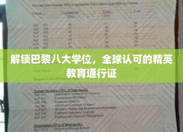 巴黎八大学位，开启全球精英教育新篇章