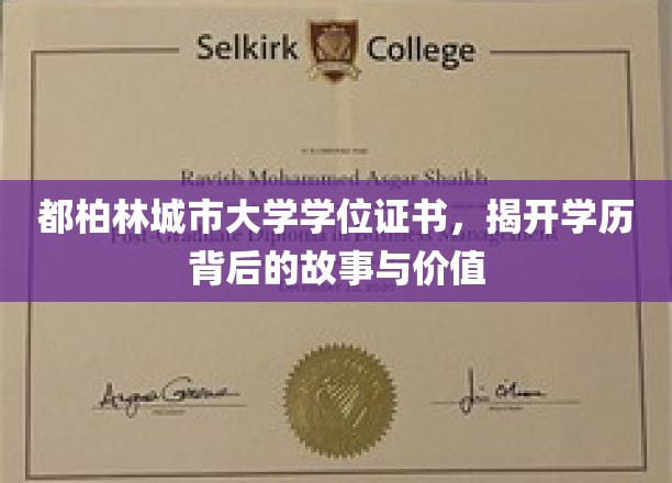解码都柏林城市大学学位，探寻证书背后的深层价值与传奇故事