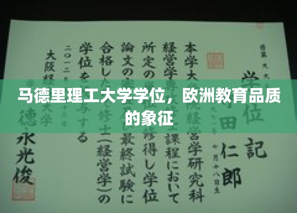 欧洲学府荣耀，马德里理工大学学位，品质教育的璀璨名片