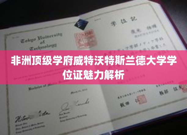 解码非洲顶尖学府威特沃特斯兰德大学学位证的独特魅力