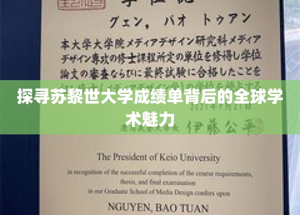 探寻苏黎世大学成绩单背后的全球学术魅力
