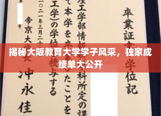 揭秘大阪教育大学学子风采，独家成绩单大公开