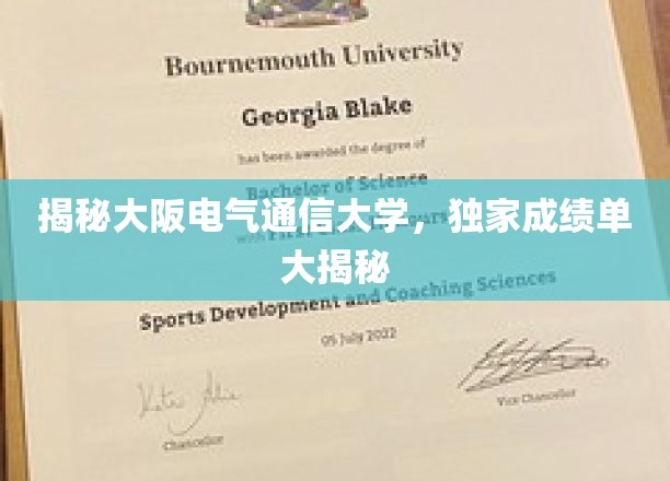 大阪电气通信大学：揭秘独家成绩单，展现学术风采
