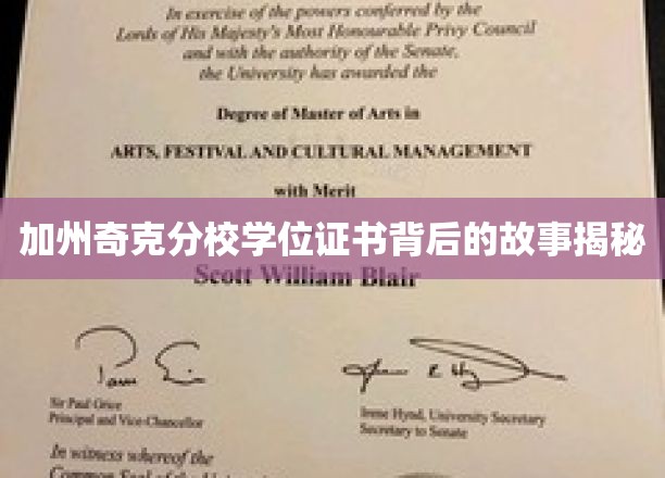 加州奇克分校学位证书背后的故事揭秘