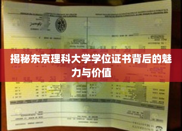 探寻东京理科大学学位证书的独特魅力与深层价值