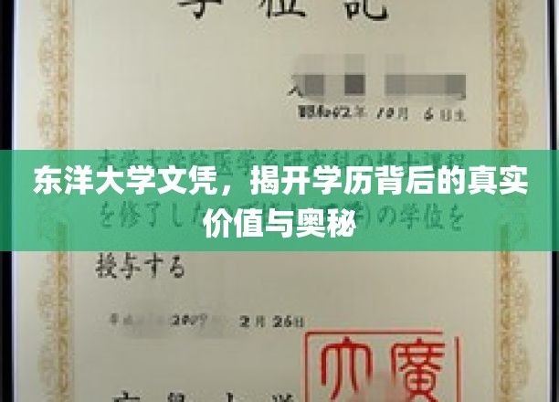 东洋大学文凭解码，探寻学历价值之谜