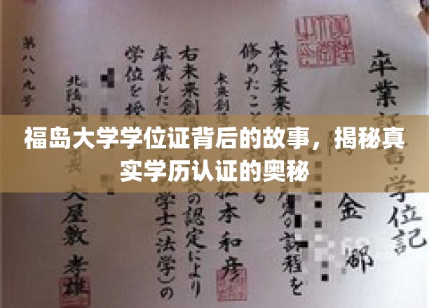 福岛大学学位证奇缘，一探学历认证背后的神秘面纱