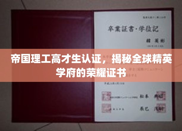 解码帝国理工精英证书，高才生的全球学府通行证